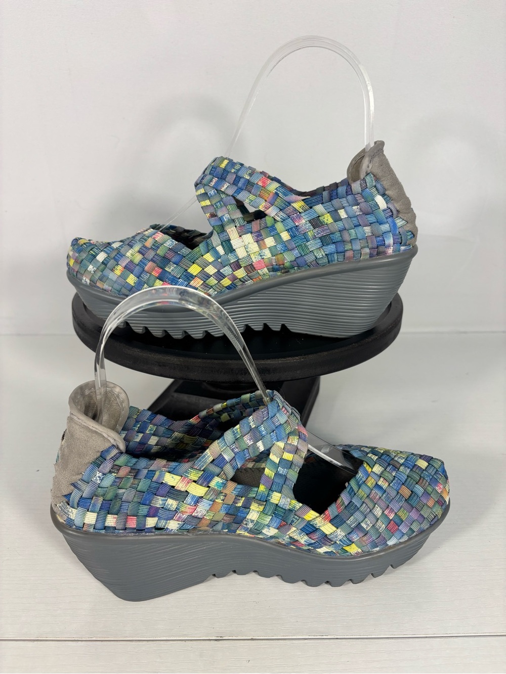 Bernie Mev Woven Wedge Shoes Multicolor Comfort Stretch EU 36 US 5.5-6